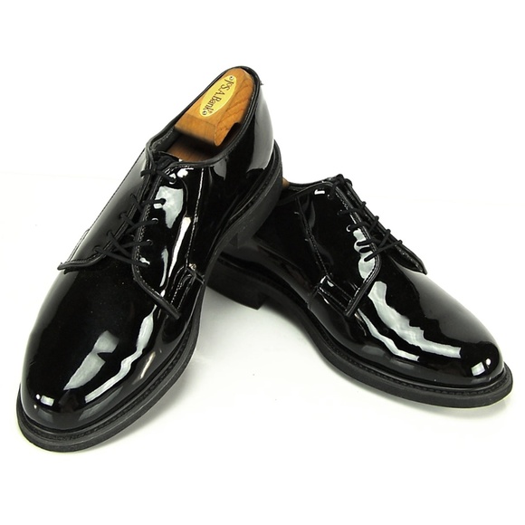 BATES MEN\'S  BLACK PATENT LEATHER OXFORD SHOES main image 7